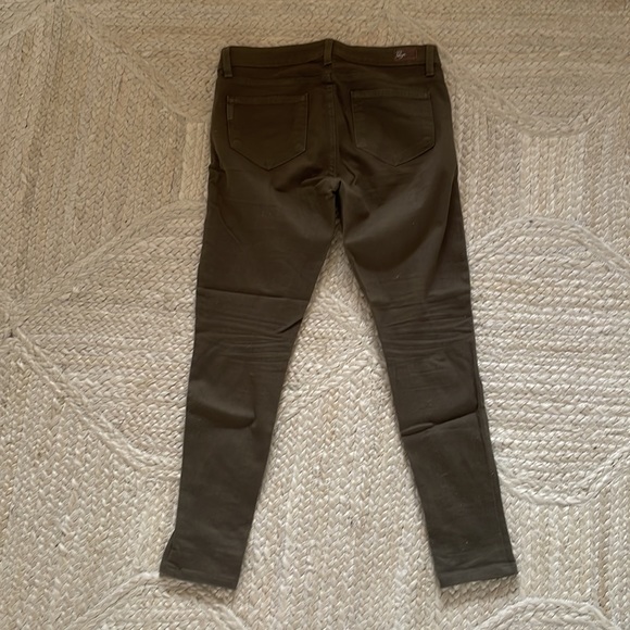 Paige Denim Peg Skinny Fir Green, army green, skinny Jean, size 27 - Picture 6 of 7